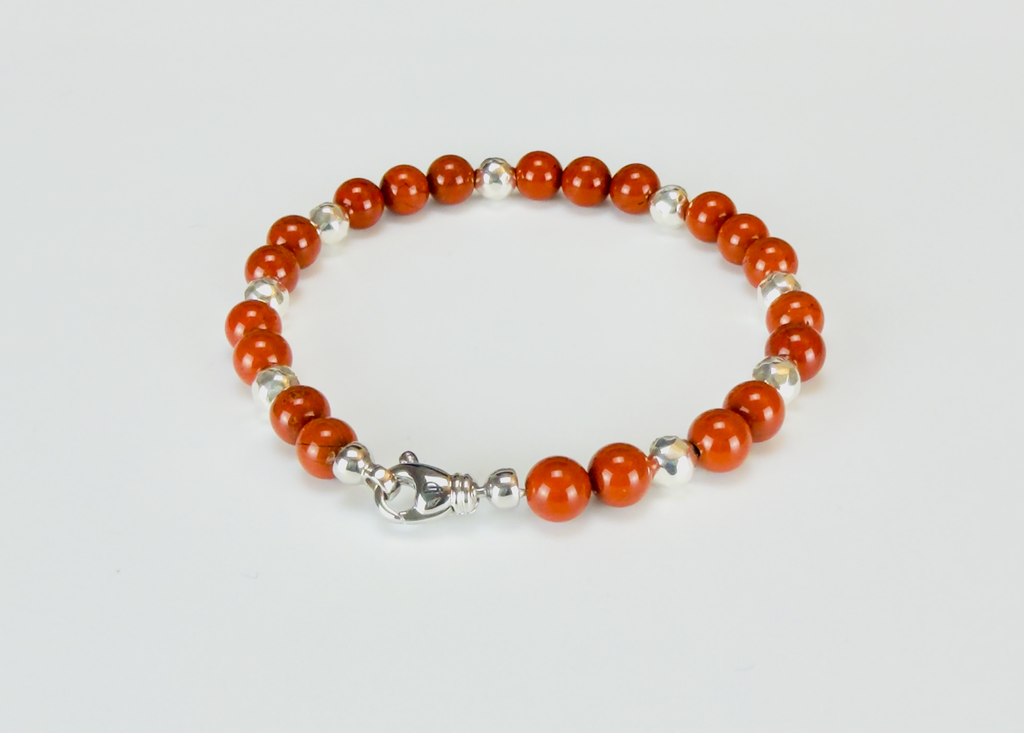 Red Jasper and Sterling Silver Bracelet
