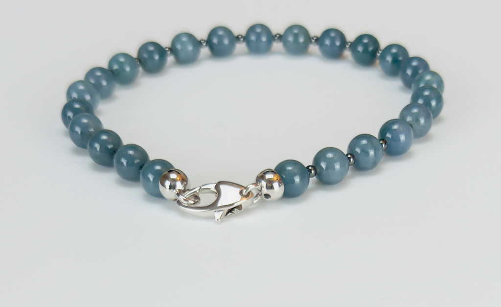 Rare Jade and Sterling Silver Bracelet