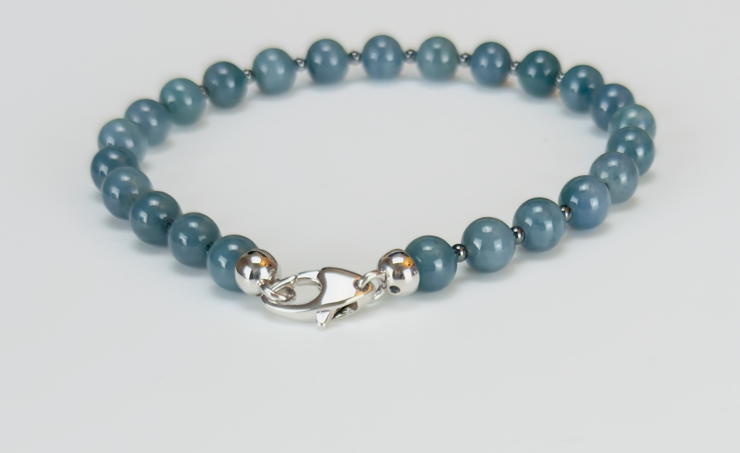 Rare Jade and Sterling Silver Bracelet
