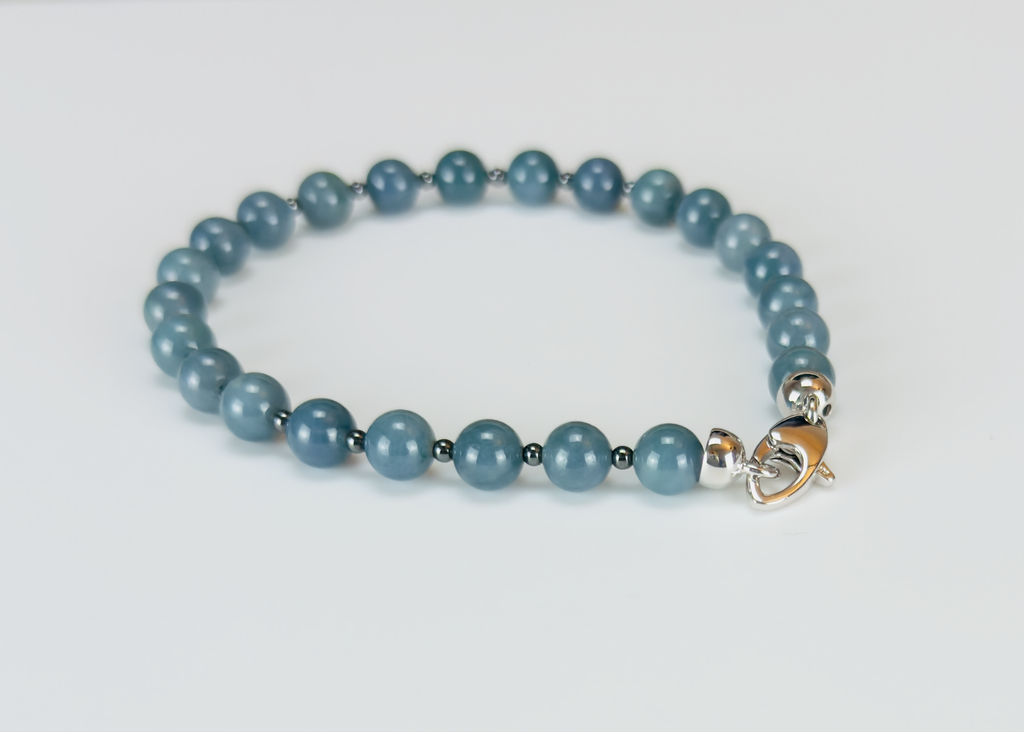 Rare Jade and Sterling Silver Bracelet