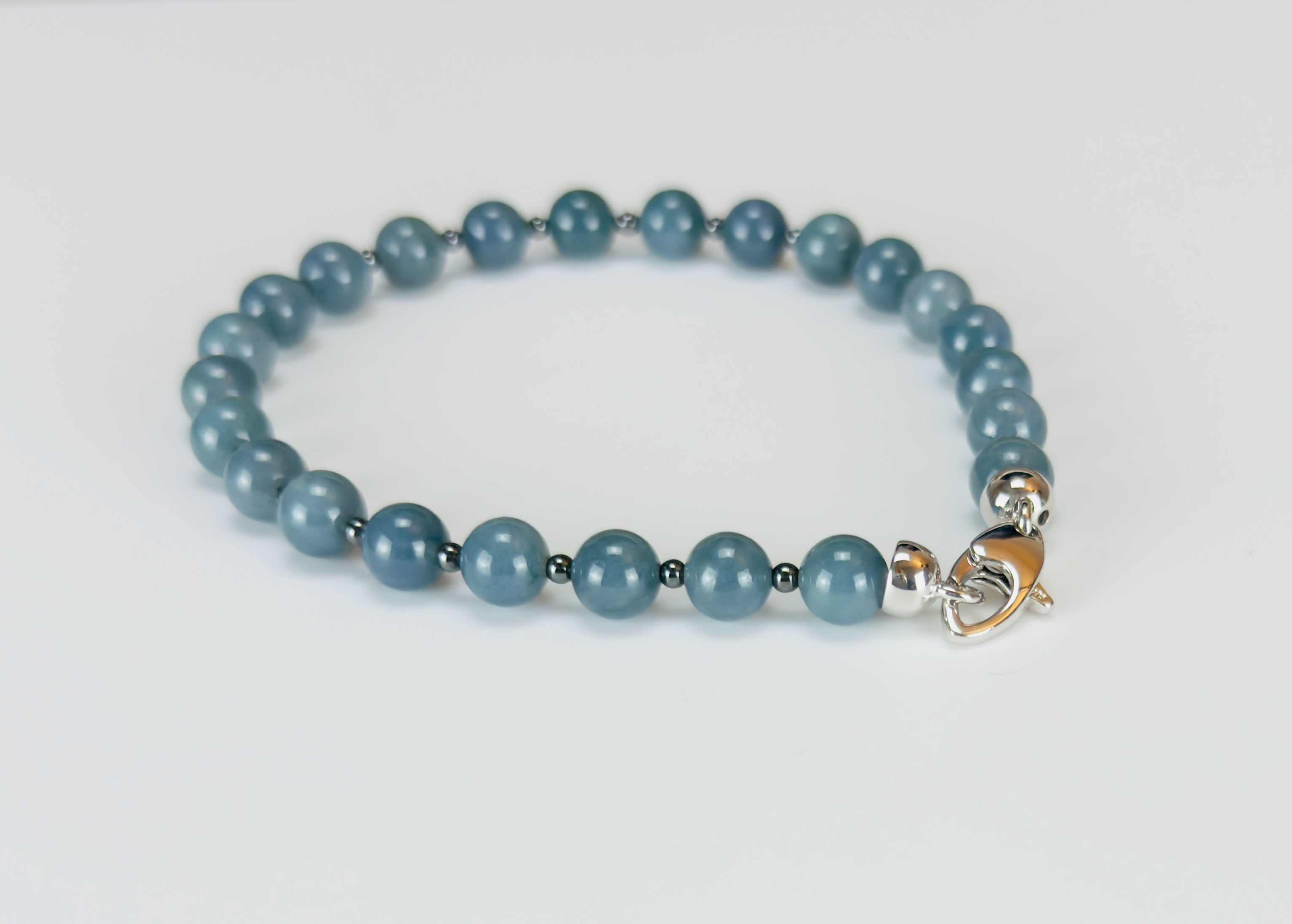 Rare Jade and Sterling Silver Bracelet