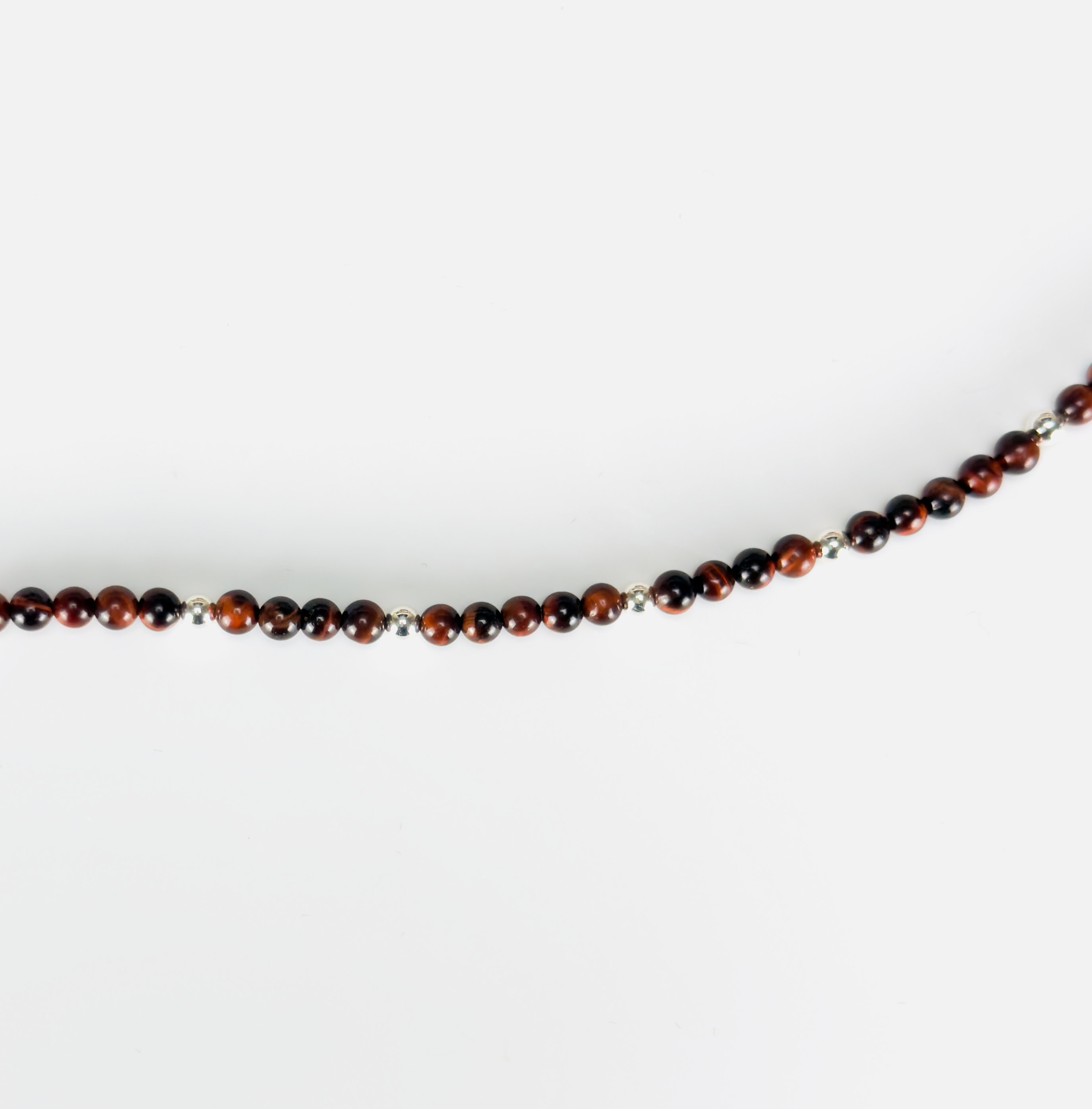 Red Tiger's Eye and Sterling Silver Bracelet
