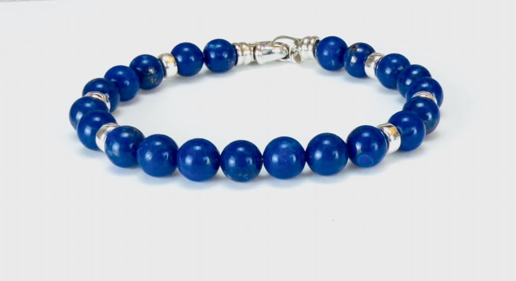 Lapis Lazuli and Sterling Silver Bracelet