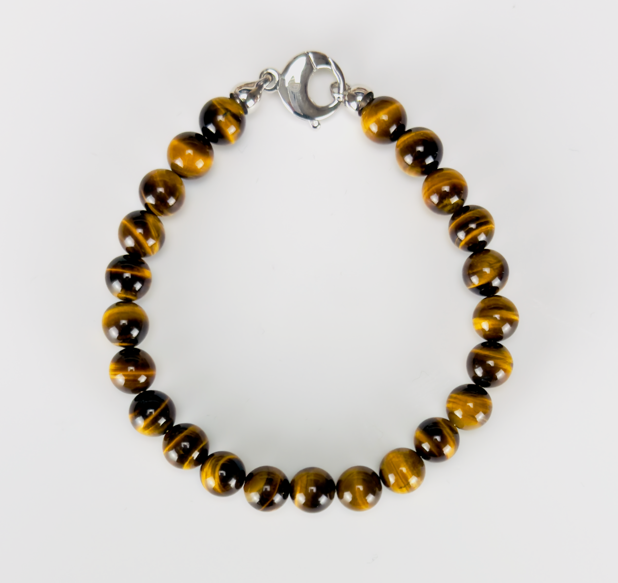 Tigers Eye and Sterling Silver Bracelet