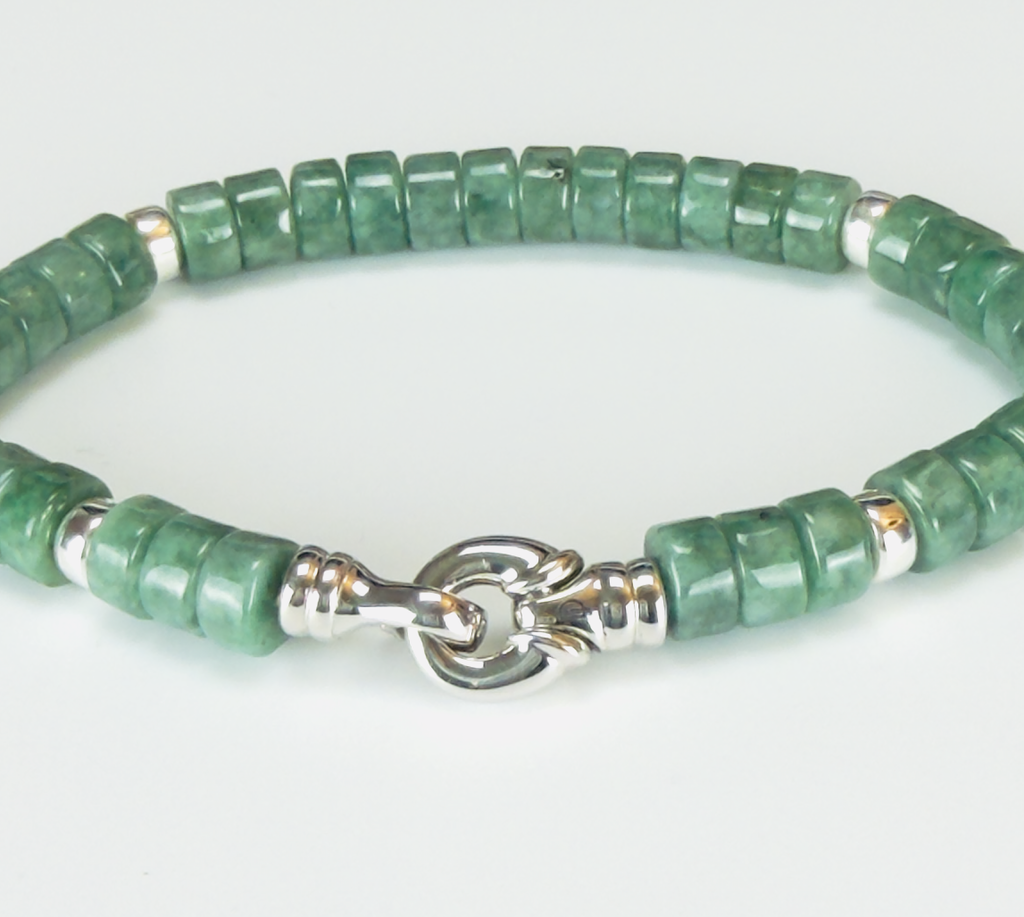 Jade and Sterling Silver Bracelet