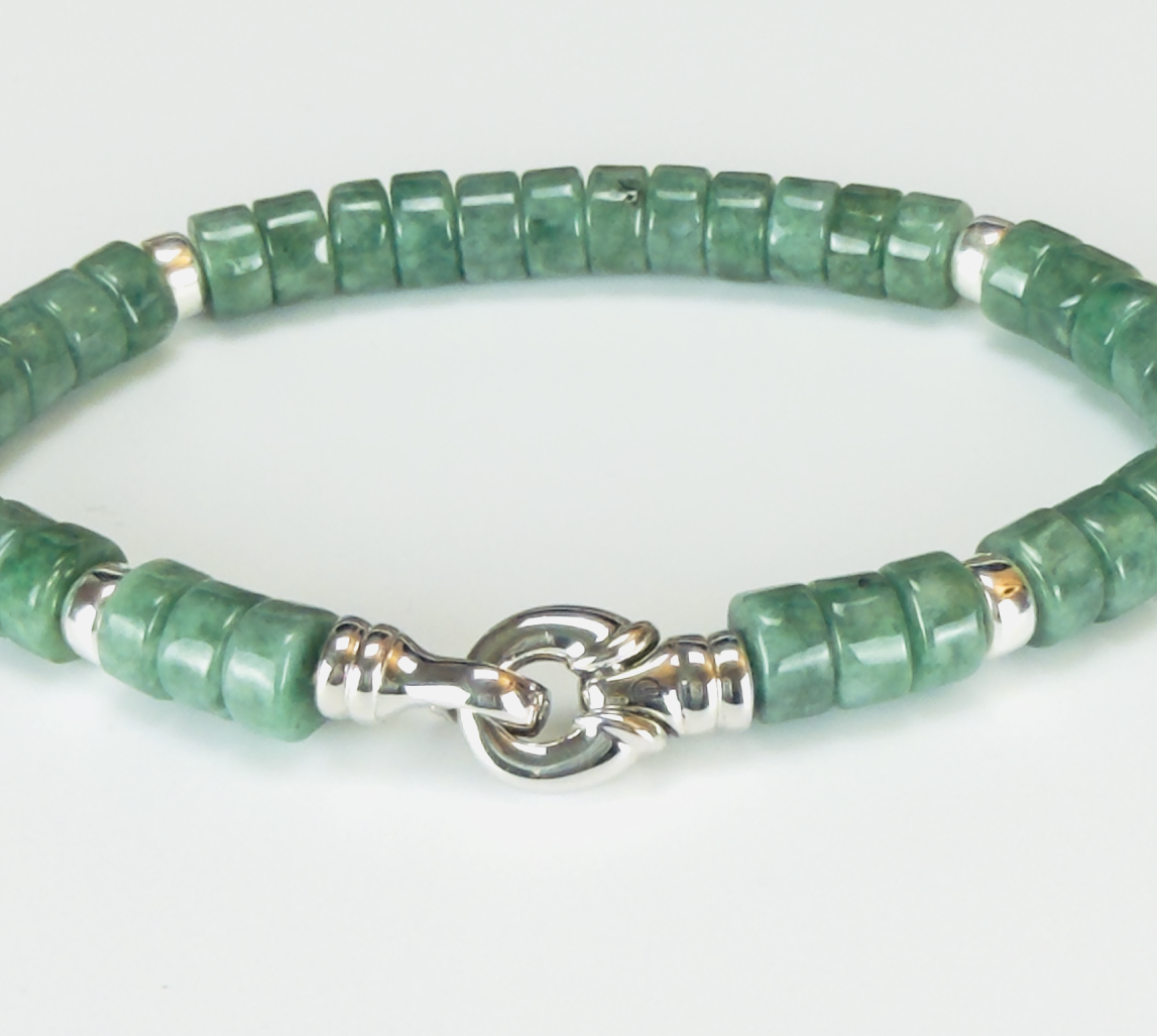 Jade and Sterling Silver Bracelet