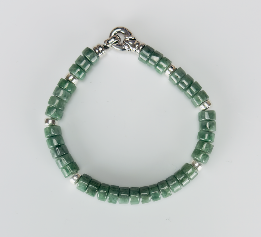 Jade and Sterling Silver Bracelet