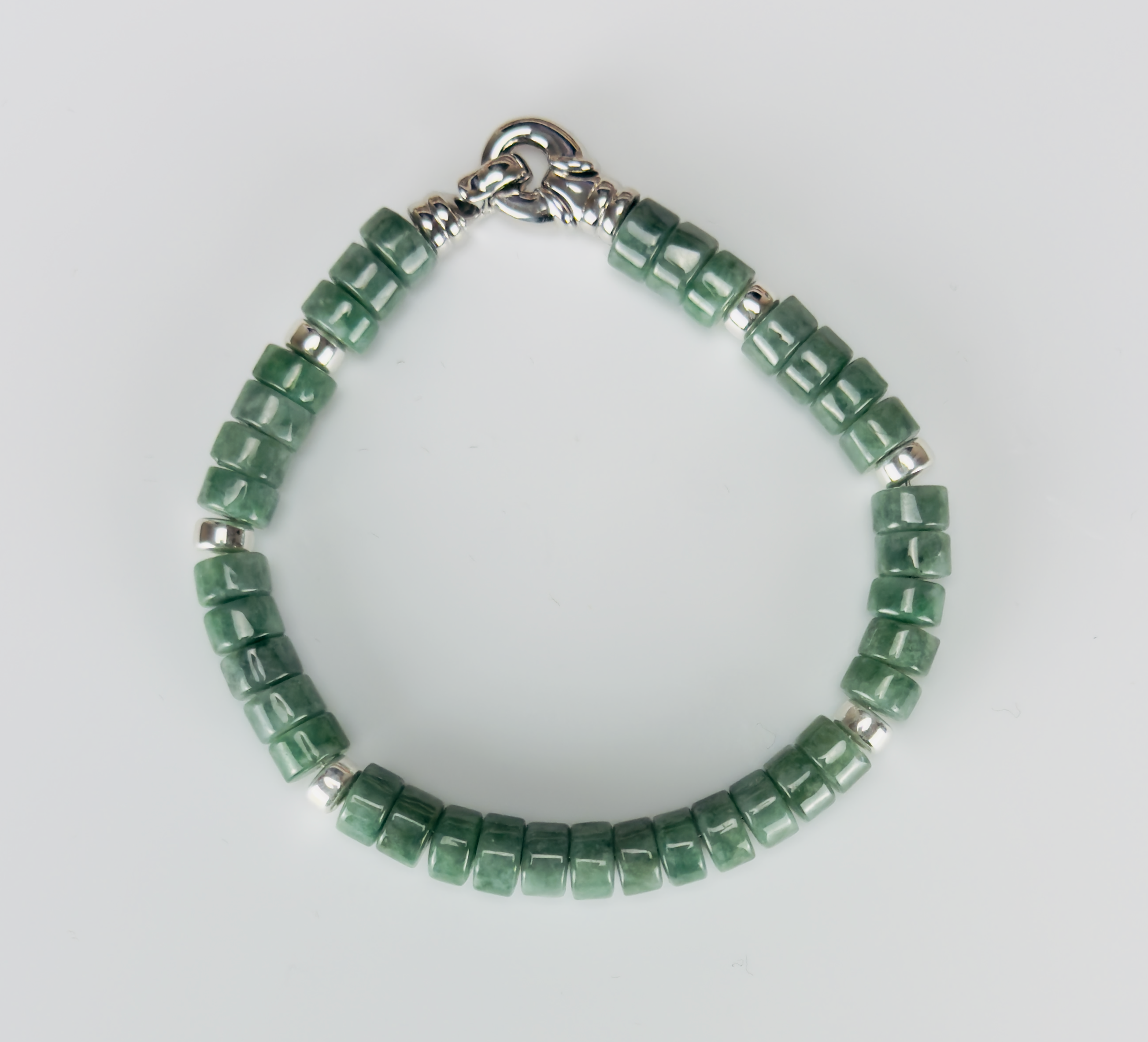 Jade and Sterling Silver Bracelet