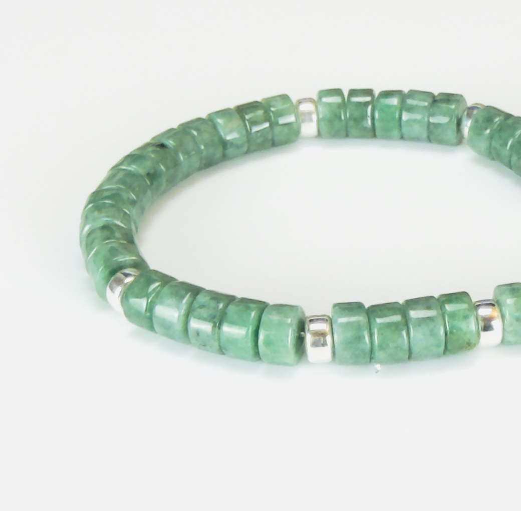 Jade and Sterling Silver Bracelet