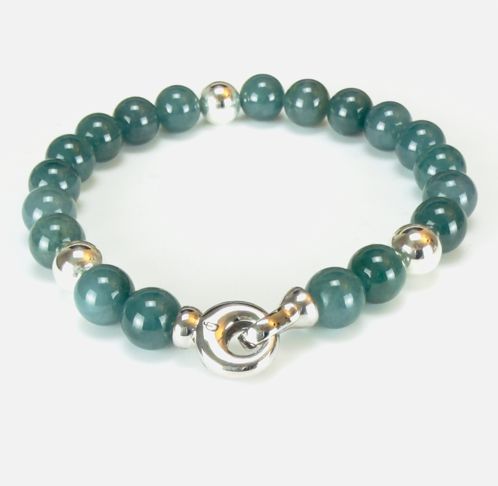 Jade and Sterling Silver Bracelet