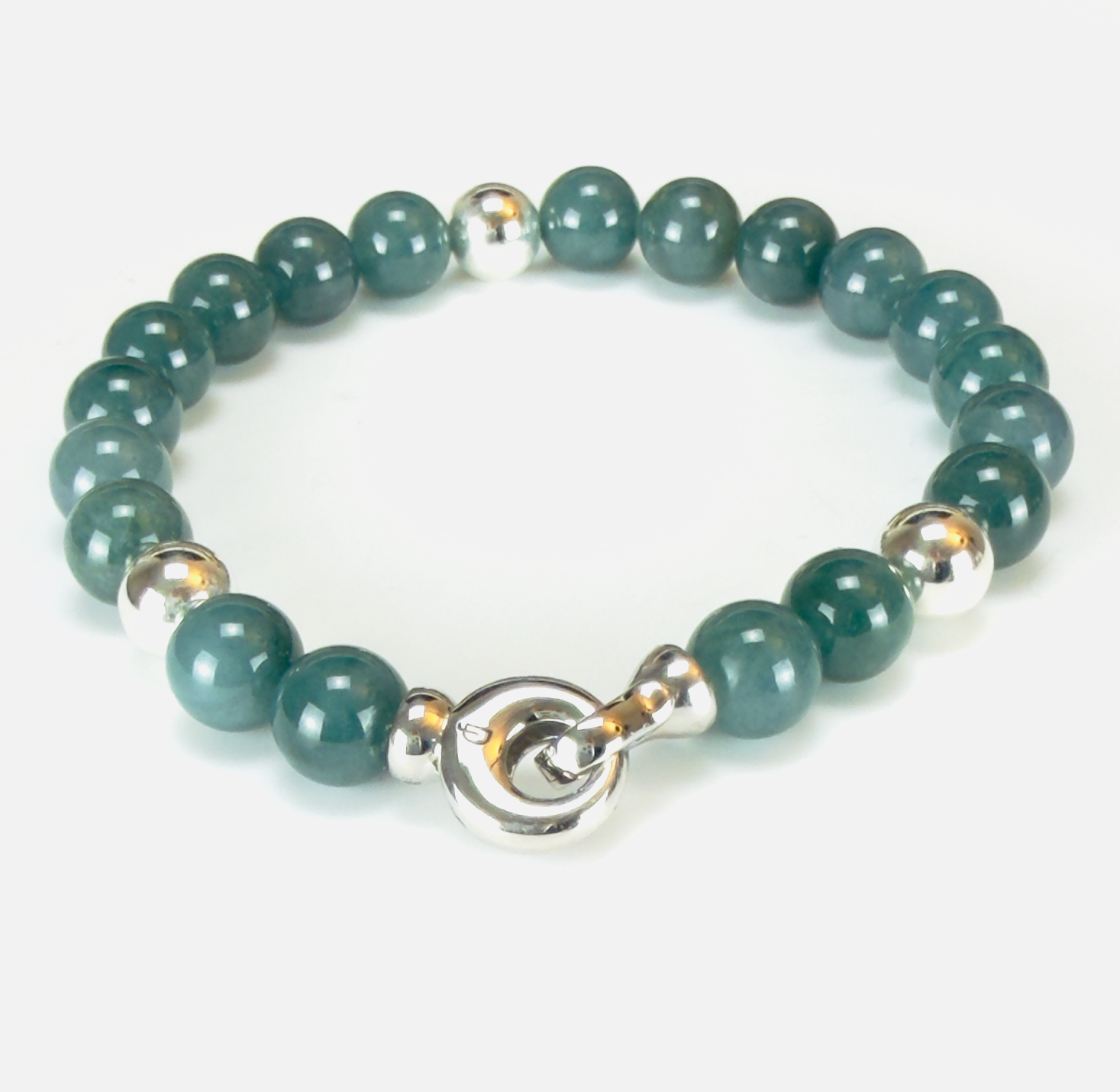 Jade and Sterling Silver Bracelet