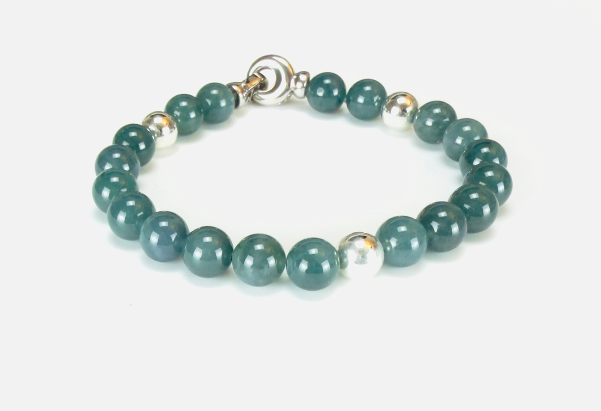 Guatemalan Blue-Green Jade Bracelet – 8mm | JD New York