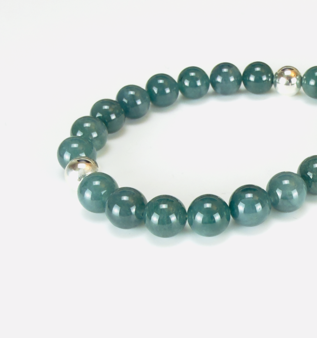 Jade and Sterling Silver Bracelet