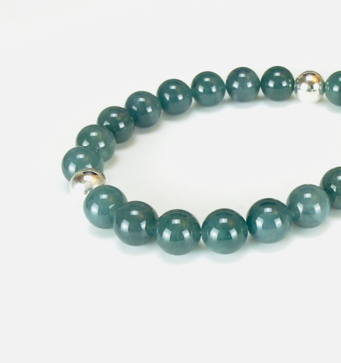 Jade and Sterling Silver Bracelet