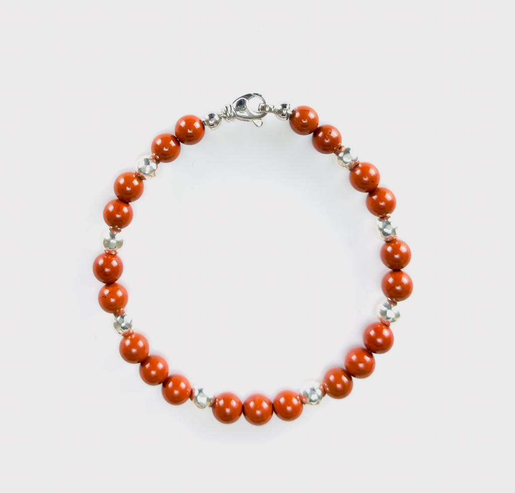 Red Jasper and Sterling Silver Bracelet
