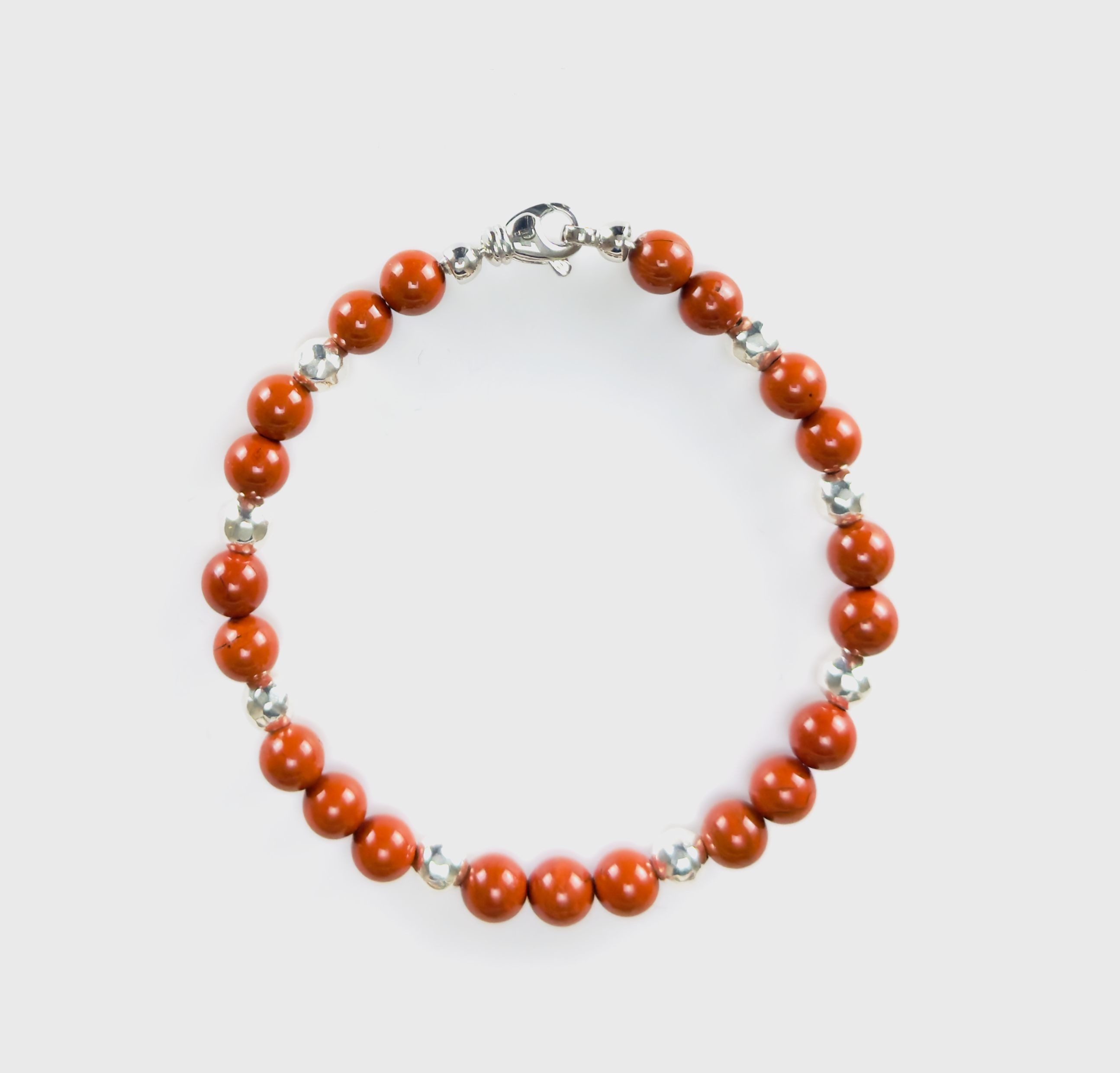 Red Jasper and Sterling Silver Bracelet