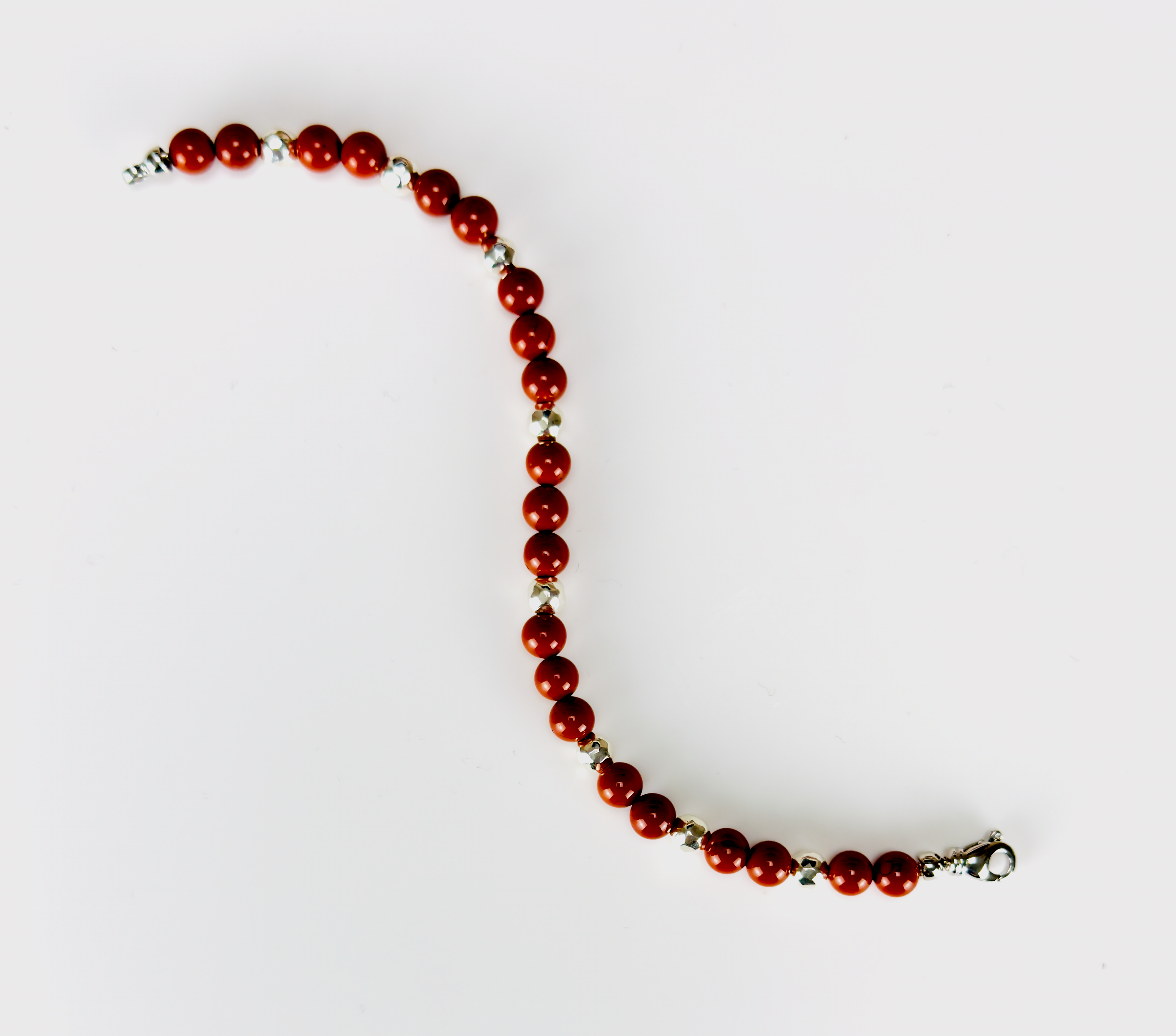 Red Jasper and Sterling Silver Bracelet