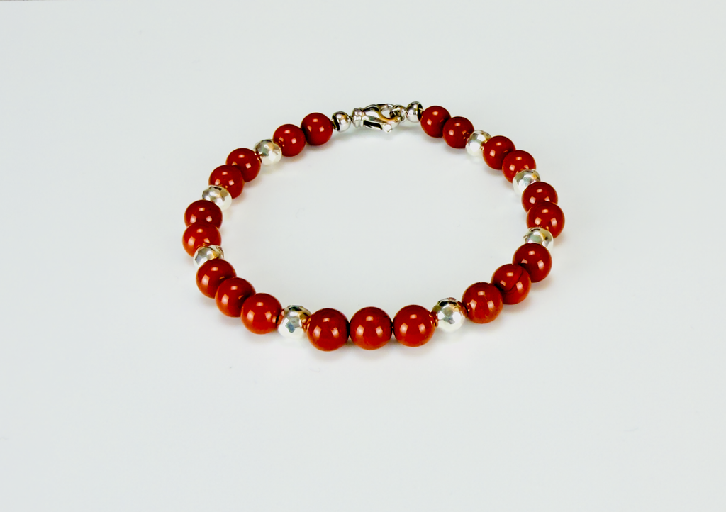 Red Jasper and Sterling Silver Bracelet