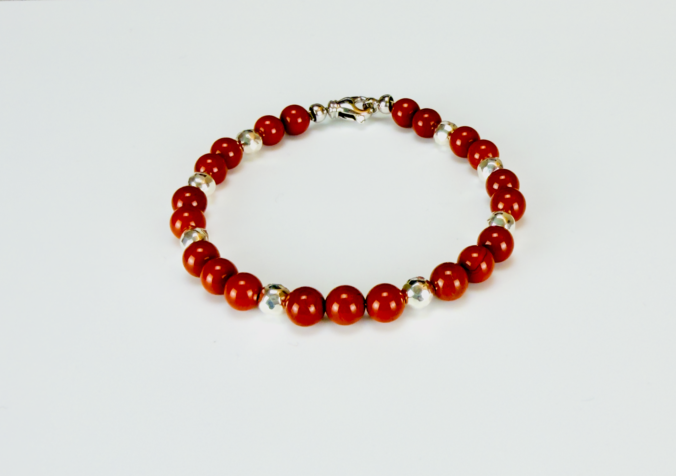 Red Jasper and Sterling Silver Bracelet