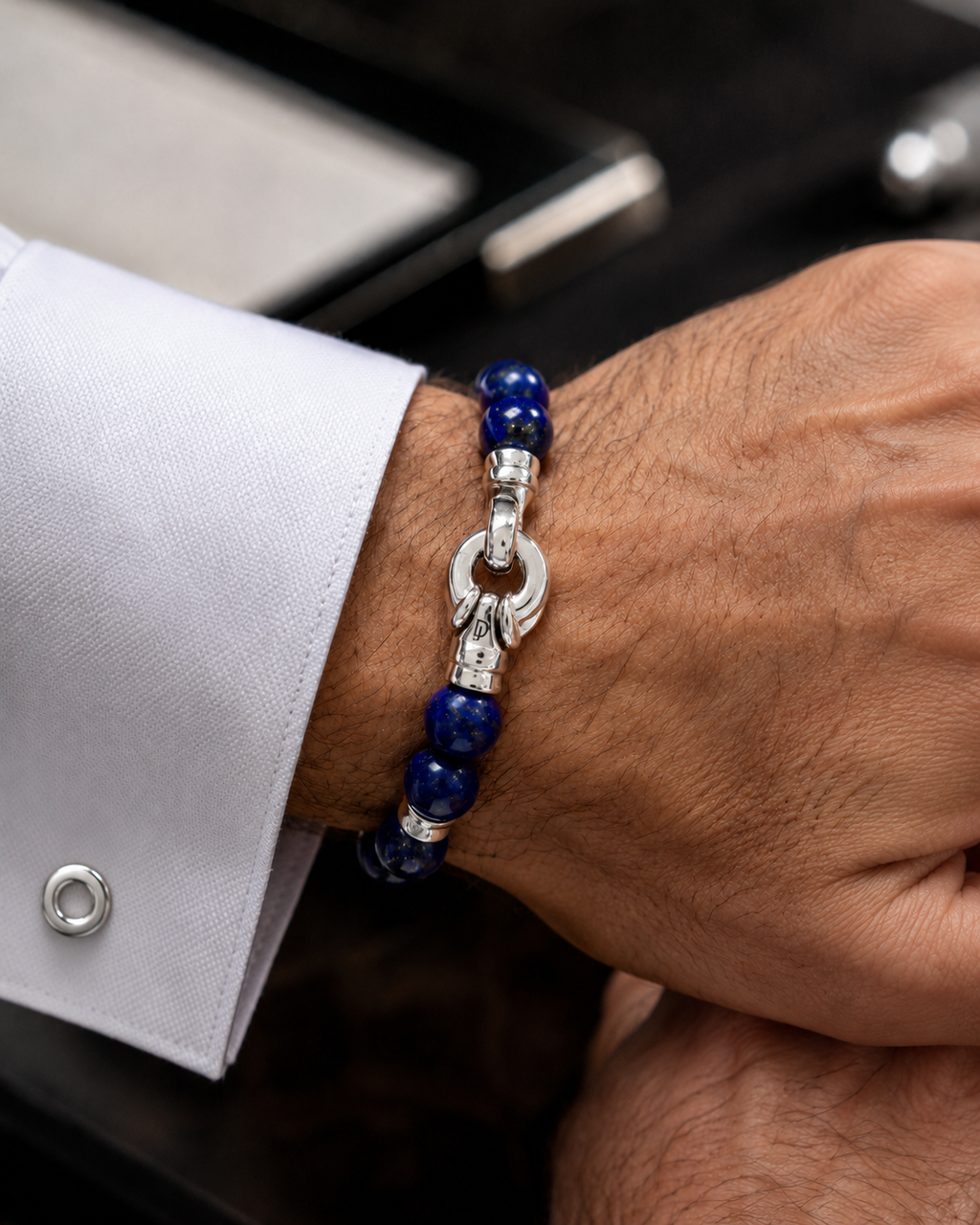 Lapis Lazuli and Sterling Silver Bracelet