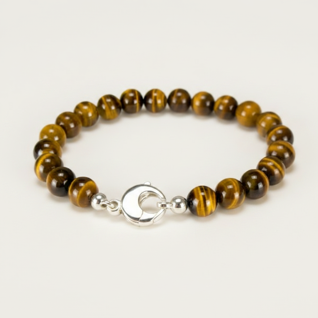 Tigers Eye and Sterling Silver Bracelet